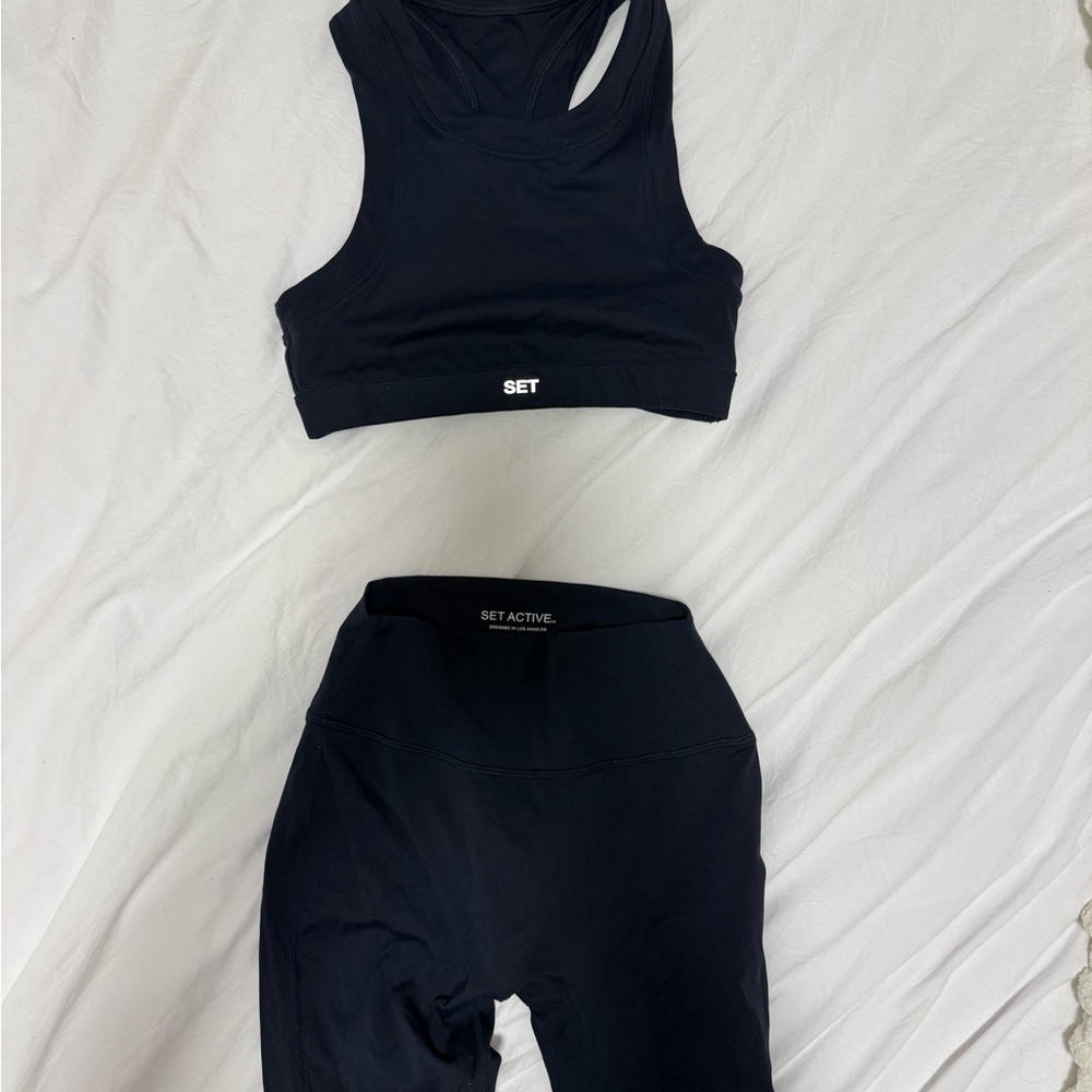 SET Active navy blue Sports Bra and leggings set